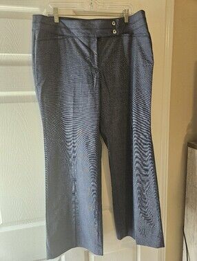 White House Black Market Wide Leg Navy Pinstripe Dress Pants